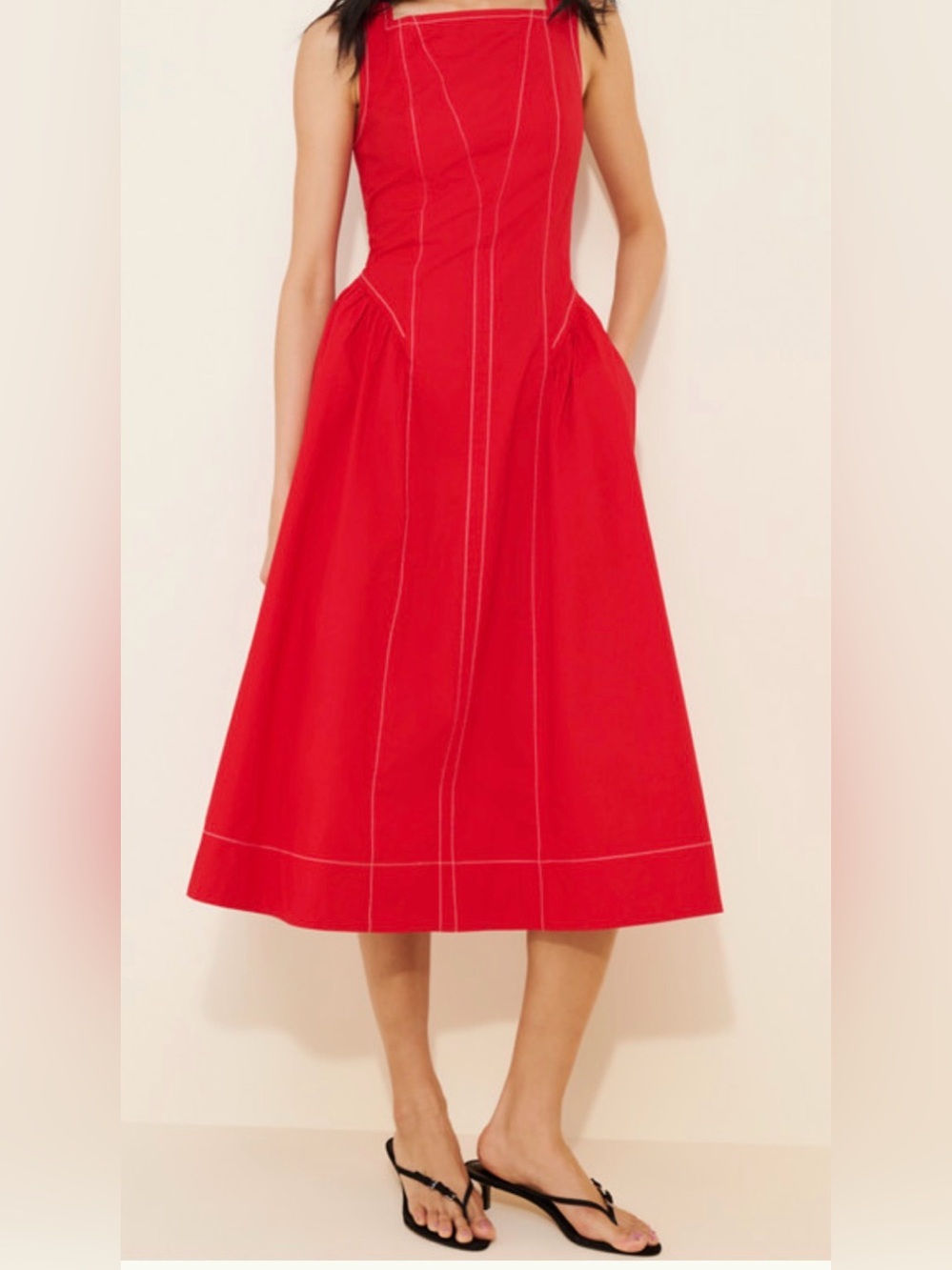 Anthropologie Pilcro cotton poplin midi dress NWT 3X $178